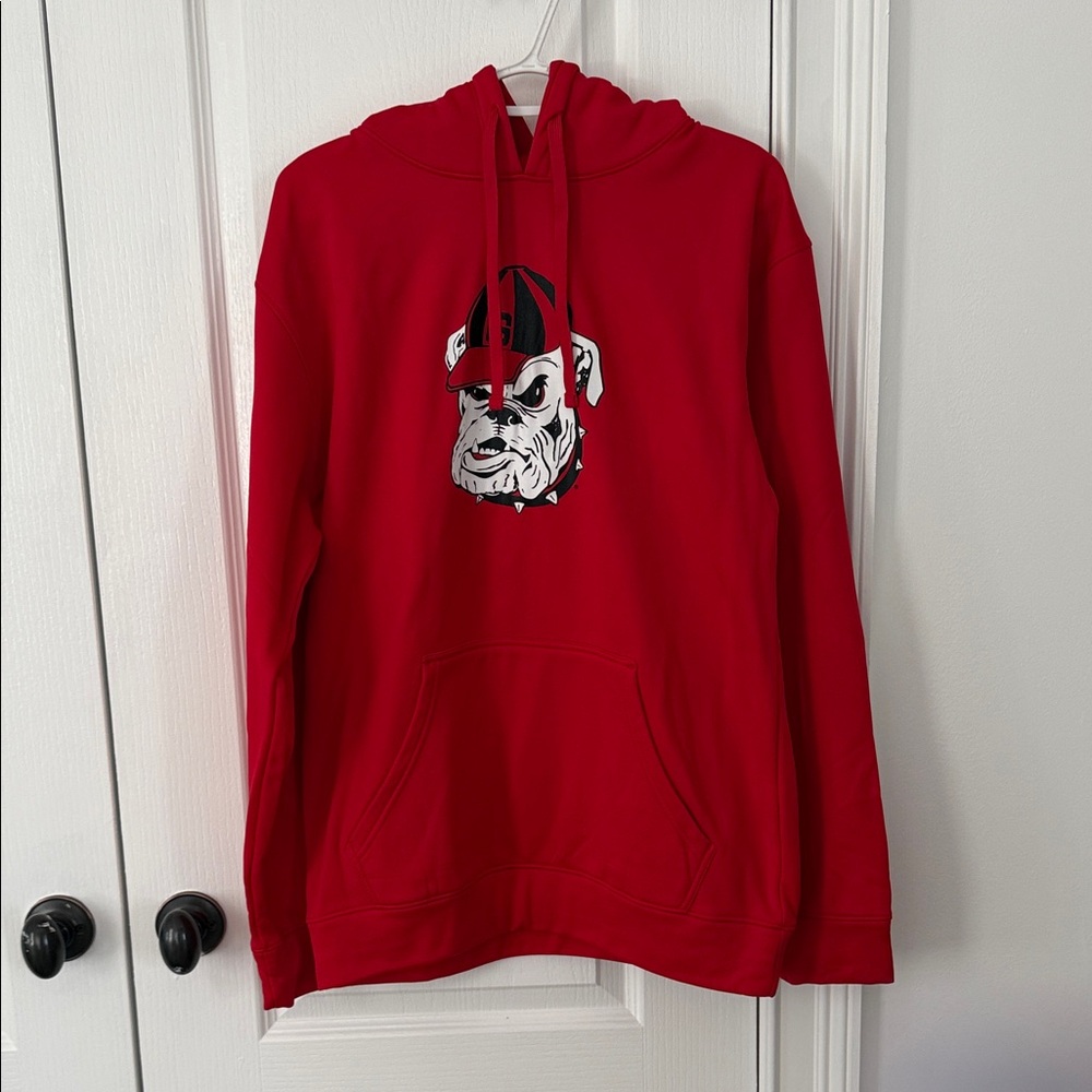 Red Hoodie with Georgia Bulldog medium